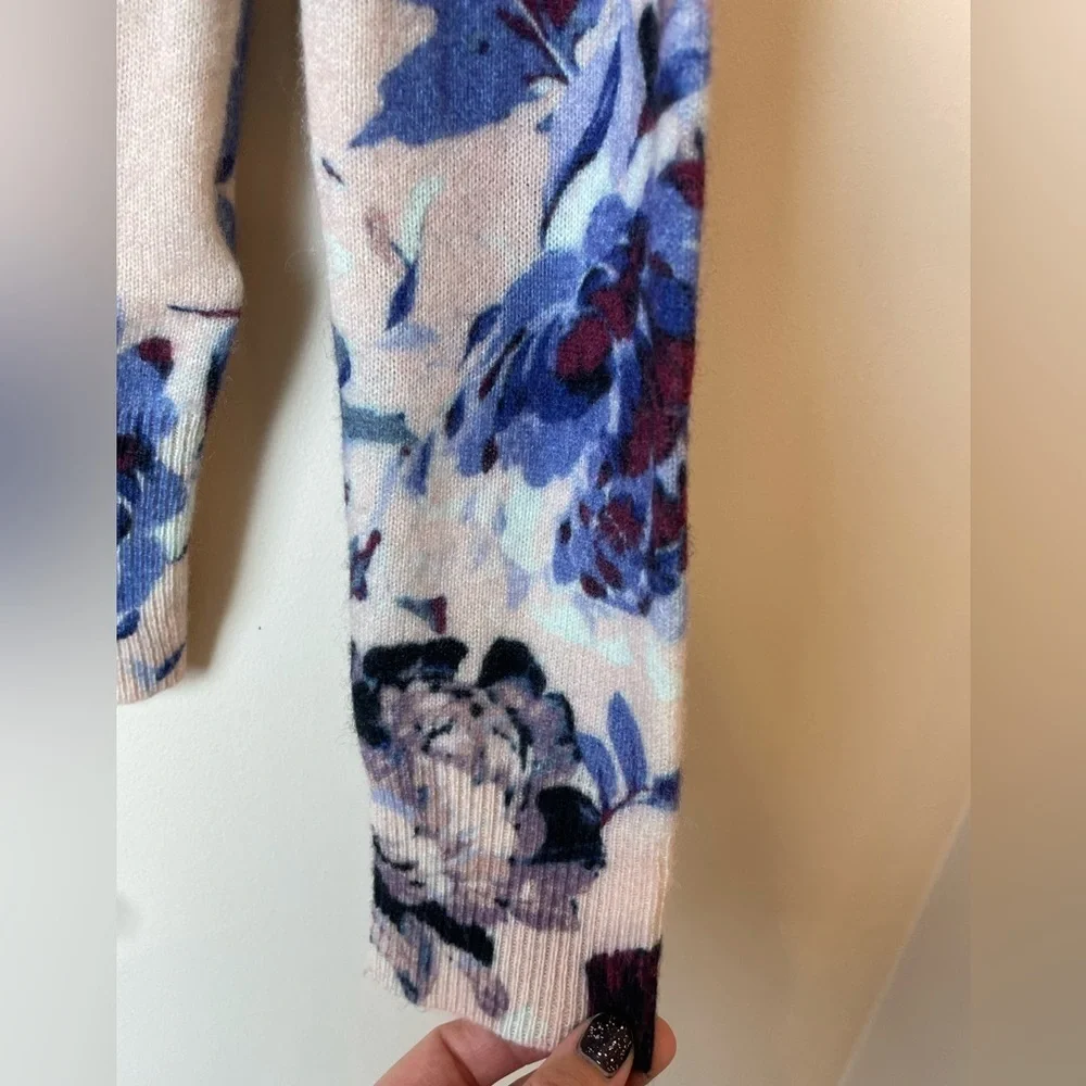 Lord & Taylor Luxury Women’s Floral Cardigan Cashmere Gramacore Cottage Size XS